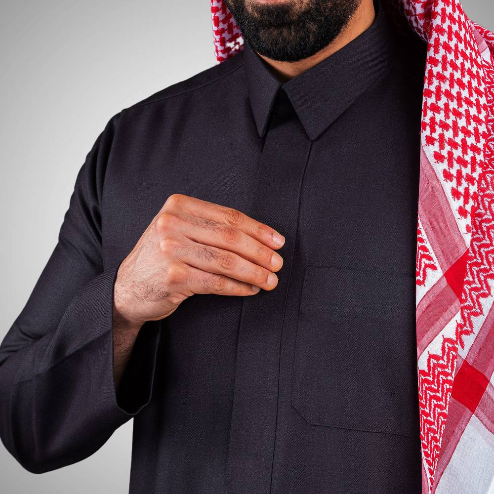 ثوب شتوي أسود راكز رجالي متجر التويجري
