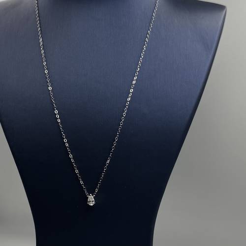 سلسال دمعة  ألماس طبيعي نوع الألماس SI- وزن 0.34 قيراط - وزن  الذهب 1.36 غرام - عيار 18 .