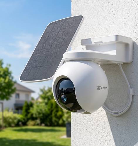 كاميرا Ezviz CS-EB8/SP اللاسلكية الخارجية بدقة 4K مزودة ببطارية ولوحة شمسية ودعم لشبكة Wi-Fi وشبكة الجيل الرابع 4G