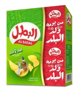 البطل رقائق بطاطس بالخل والملح 12 حبة 23 جم