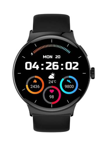 إيتيل ساعة ذكية N9 بشاشة AMOLED بحجم 1.43 بوصة، تدعم العرض الدائم (AOD)، مقاومة للماء بمعيار IP68، مع أكثر من 100 وضع رياضي، تشمل مراقبة الصحة، الاتصال عبر البلوتوث، والرد السريع. اسود داكن 270 mAh