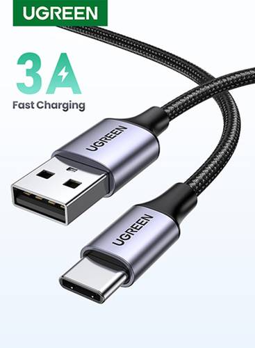 يو جرين كابل من منفذ USB A إلى منفذ USB Type C بسلك من النايلون المضفر عالي الجودة متوافق مع أجهزة سامسونج جالاكسي وماك بوك برو وسويتش وهواوي ميت بوك إكس برو وآي باد ميني 6 بطول 0.5 متر