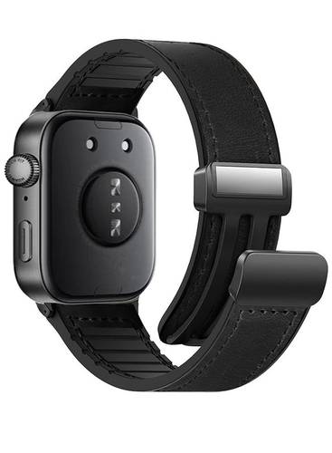 إس كولور حزام ساعة جلدي مع مشبك مغناطيسي متوافق مع حزام بديل Huawei Watch Fit 4/Fit 4 Pro/ Fit 3 متوافق مع سوار Huawei Smart Watch Fit 4 Pro أسود