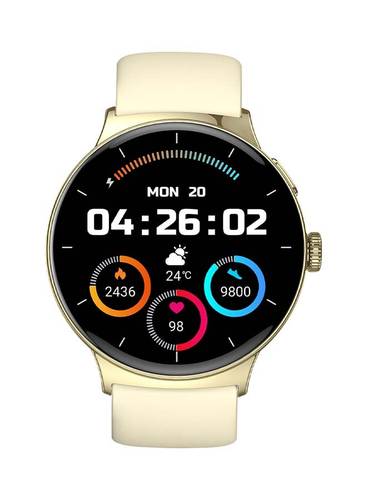 إيتيل ساعة ذكية N9 بشاشة AMOLED بحجم 1.43 بوصة، تدعم العرض الدائم (AOD)، مقاومة للماء بمعيار IP68، مع أكثر من 100 وضع رياضي، تشمل مراقبة الصحة، الاتصال عبر البلوتوث، والرد السريع. جولد 270 mAh
