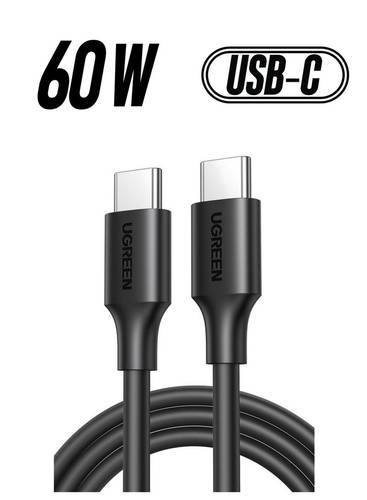 يو جرين كيبل USB C الى USB C بقدرة 60 واط بطول 1 متر، PD 3.0 3 امبير، كيبل شحن سريع متوافق مع ماك بوك برو 2022، ايباد برو 2022، سامسونج جالكسي S23/22/Z فولد/سلسلة ايفون 15، جوجل بكسل 7/6A، PS5، سويتش، الخ