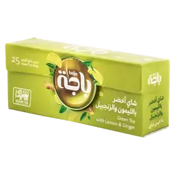 باجة شاي اخضر بالليمون والزنجبيل 25 فتلة