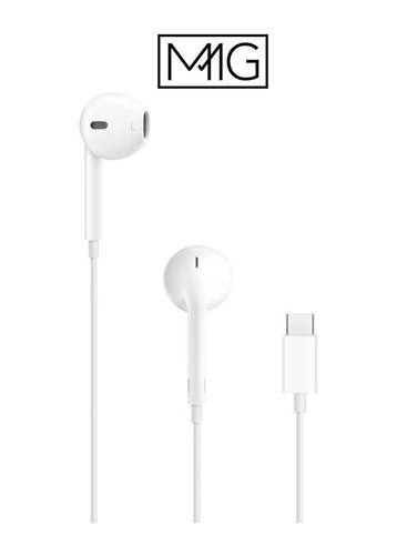 MMG سماعات أذن مع سماعات أذن سلكية USB C مع ميكروفون وتحكم في مستوى الصوت، سماعات داخل الأذن لهاتف iPhone 15 Pro Max وiPad Pro/Air وSamsung (أبيض)
