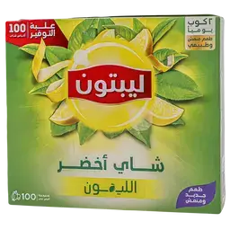 ليبتون شاي أخضر وليمون 100 كيس
