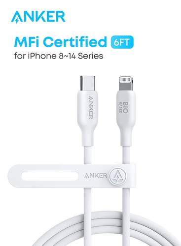 كابل USB-C إلى Lightning، كابل 541 (أبيض أورورا، 6 أقدام)، معتمد من MFi، كابل شحن سريع حيوي لهاتف iPhone 14 14pro 14pro Max 13 13 Pro 12 11 X XS XR 8 Plus (الشاحن غير متضمن) Aurora