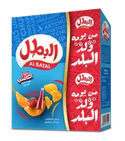 البطل رقائق بطاطس بالكاتشب 12 حبة 23 جم