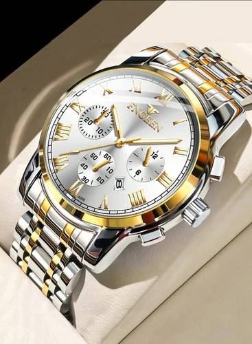 FNGEEN 4006 Men Watches Top Brand Luxury Waterproof Date Clock Male Steel Strap Casual Quartz Watch Sports Wrist Watch Men