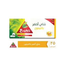 شاي ربيع أخضر طبيعي بالليمون 25 كيس