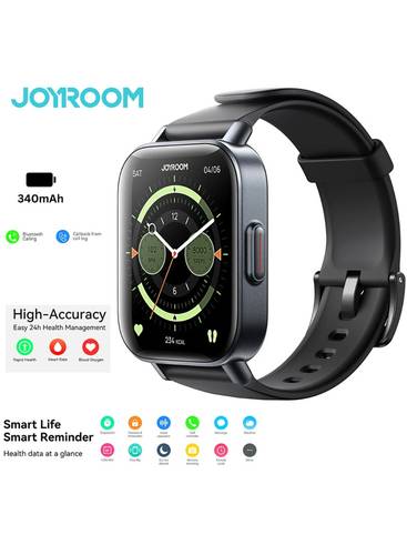 جوي روم JR-FT3 S ساعة ذكية IP 68 مقاومة للماء للرد/إجراء المكالمات، تدعم اللغة العربية، متوافقة مع هاتف iPhone Android، ساعة تتبع اللياقة البدنية ومراقبة معدل ضربات القلب