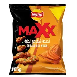 شرائح بطاطس لايز ماكس بنكهة أجنحة شيكاجو الحارة 105 جم