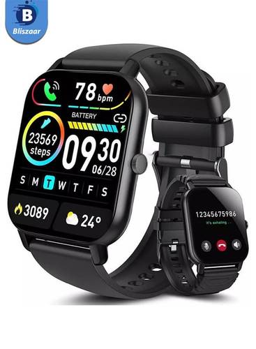 بليزار Smart Watch، الساعات الذكية بقياس 2.01 بوصة للرجال مع IP68، مكالمات بلوتوث، مساعد صوتي ذكاء اصطناعي، مراقبة ضغط الدم / الأكسجين / معدل ضربات القلب، ساعة للياقة البدنية لأندرويد و iOS