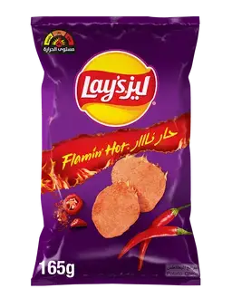 ليز شيبس بنكهة حار نار 165 جم