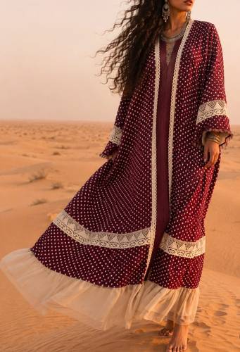 عباية منقطة مع تل ( مقاس 54)