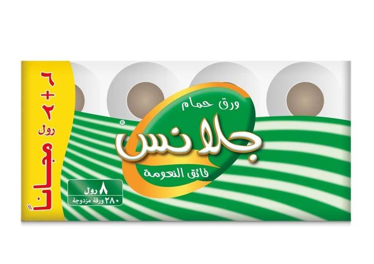 مناديل رول حمام جلانس 8رول *6باكت 