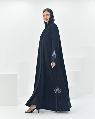 عبايه ورد الازرق 