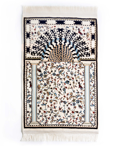 Rawda Collection prayer mat, Mada Carpet, creamy