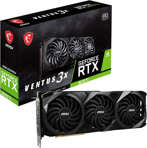 Msi Nvidia Geforce Rtx 3070 Ti Ventus 3X 8G Oc Graphic Card ( Vga ), 8GB GDDR6X, 256-Bit, 19 GBps Memory Speed, 1800 Mhz Boost Clock, Pci Express Gen 4 Interface