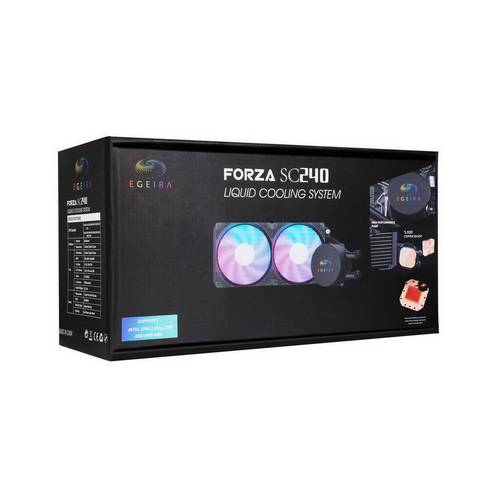 Egeira FORZA SC240 water processor cooler, two fans, ARGB