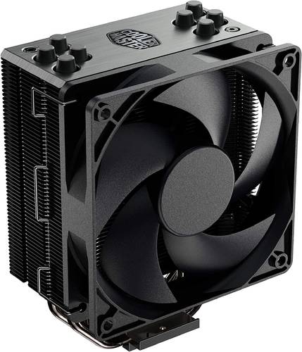 Cooler Master Hyper 212 Black Edition CPU Air Cooler w/Silencio FP120 120mm Fan, 4 Continuous Direct Contact 2.0 Heatpipes, Anodized Gun-Metal Black, Brushed Nickel Fins, Intel LGA1151, AMD AM4/Ryzen
