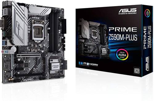 اللوحة الام برايم Z590m بلس ال جي ايه 1200 (انتل الجيل الحادي عشر/العاشر) مايكرو ايه تي اكس من اسوس (منفذ ملحقات 4.0، منصات الطاقة 10، 3 منافذ ام.2، ثاندربولت 4، لان 1 جيجابايت