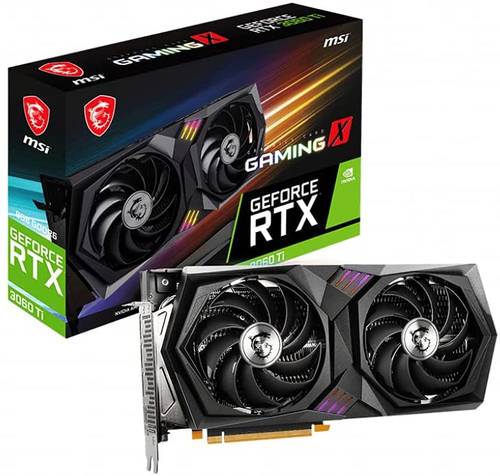 بطاقة عرض مرئي للالعاب جيفورس RTX 3060 Ti LHR من ام اس اي، بسعة 8GB GDDR6 و256 بت بمنفذ HDMI/DP ومروحة انفيلينك توركس باضاءة RGB بـ 4 الوان ومعمارية امبير وتدعم كسر السرعة