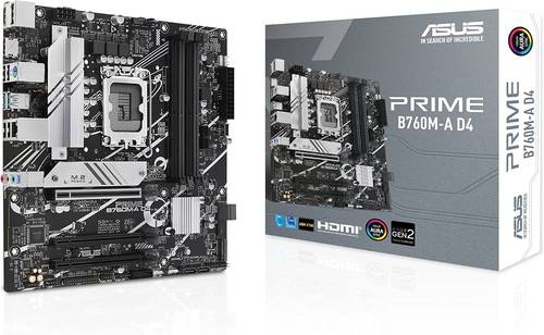 Asus PRIME B760M-A D4-CSM PCIe 4.0, two M.2 slots, Realtek 2.5Gb Ethernet,