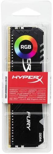ذاكرة RAM‏ 8 جيجا 4 DDR فيوري من هيابر اكس، سرعة 3200 ميجاهرتز 16CL بذاكرة خطية مزدوجة، بتقنية اكس ام بي للكمبيوتر المكتبي، شريحة واحدة، بوحدة 1 ار اكس 8 وخاصية الفضاء اللوني RGB