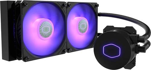 CoolerMaster MasterLiquid ML240L RGB V2, Close-Loop AIO CPU Liquid Cooler, 3rd Gen Dual Chamber Pump, 240 Rad, SickleFlow 120mm PWM, RGB Lighting for AMD Ryzen AM5/AM4/Intel LGA1700*/1200/115X