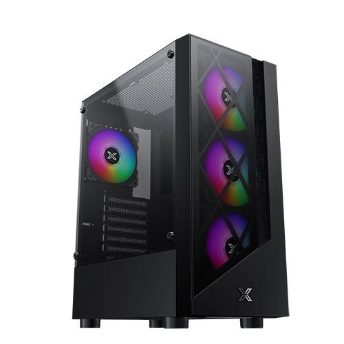 صندوق العاب داك من زيجماتك EN49158 EAN (ATX ، USB3.0x1 و 2.0x2 ، لوحة أمامية شبكية وتي جي ، اليسار TG ، مروحة أمامية 4 قطع X24F)
