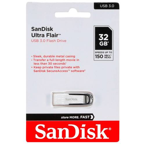 محرك أقراص فلاش سانديسك الترا فلاير سعة 32 جيجا بايت ، USB 3.0 ، قراءة 150 ميجا بايت / ثانية