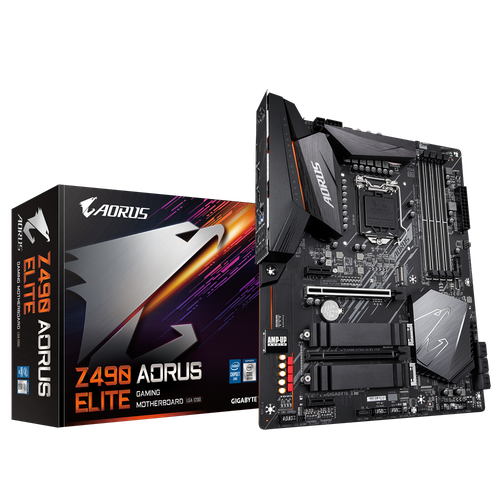 اللوحة الأم Intel® Z490 AORUS مع تصميم رقمي لدورة تنظيم الجهد 12 + مرحلة واحدة ، حل حراري شامل مع مبدد حراري كبير للأسطح ، Intel® Dual Band 802.11ac WIFI ، 2.5GbE LAN ، RGB FUSION 2.0