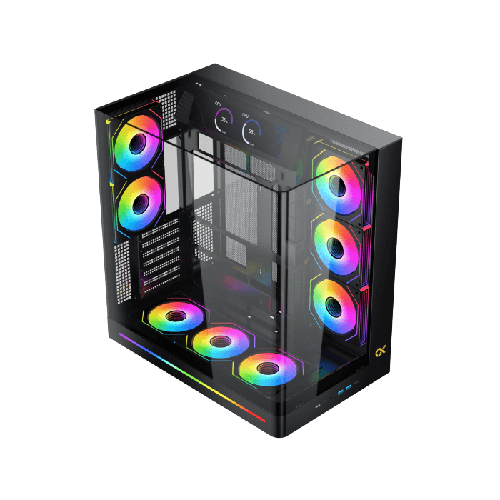 CASE AX 8FAN  XIGNATEK  EN48418 Black اسود زيجماتيك Pano II كيس بي سي بحجم ATX Mid Tower