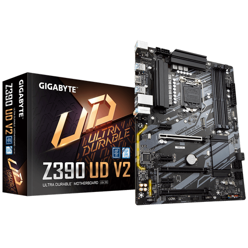 اللوحة الأم Intel Z390 UD مع تصميم PWM الرقمي 8 * + 1 ، 2-Way CrossFire ™ Multi-Graphics ، GIGABYTE GAMING LAN ، Smart Fan 5 ، PCIe Gen3 X4 M.2 ، PCIe X16 فتحة درع مع فائقة التحمل