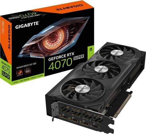 Gigabyte GeForce RTX 4070 Super Windforce OC Graphics Card - 2505MHz Core, 12GB GDDR6X 21000MHz 192-bit Memory, PCI-E 4.0 3x DP 1.4 1x HDMI 2.1a NVIDIA DLSS 3.5 GV-N407SWF3OC-12GD