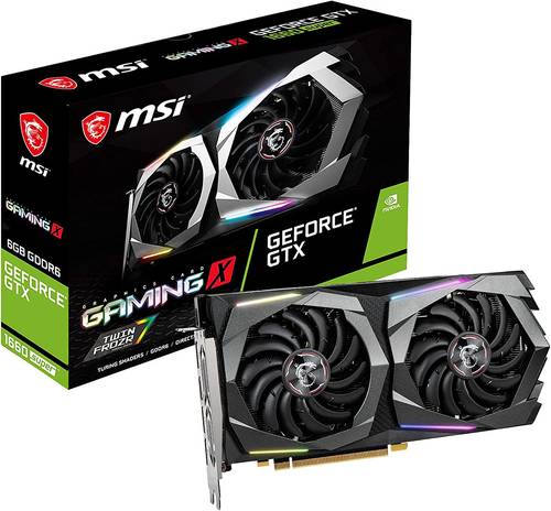 بطاقة عرض مرئي للالعاب جيفورس GTX 1660 سوبر 192-بت 6GB GDRR6 وHDCP تدعم دايركت اكس 12 مع مروحة مزدوجة وتدعم الواقع الافتراضي مع منافذ HDMI وديسبلاي من ام اس اي