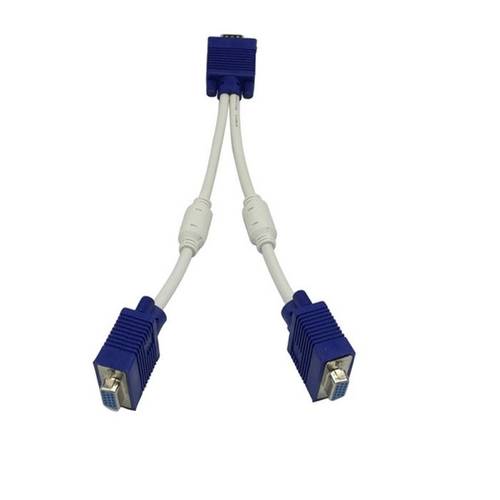 2B (CV733) Vga Y Splitter Cable Male To Female M/f Converter 1 to 2 Way for PC TV Monitor