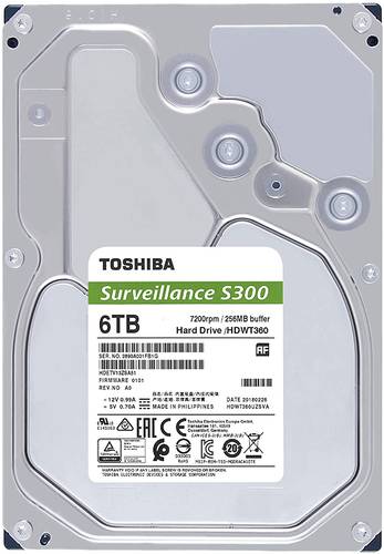 محرك الأقراص الصلبة الداخلي SATA SATA 6 تيرابايت من توشيبا 6 تيرابايت 3.5 بوصة. تشغيل 24/7 ، يدعم 64 كاميرا ، 256 ميجابايت ذاكرة التخزين المؤقت