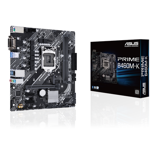 اللوحة الأم Intel® B460 (LGA 1200) mATX مع DDR4 2933 ميجاهرتز ، D-sub ، DVI ، منافذ USB 3.2 Gen 1 ، ذاكرة Intel® Optane جاهزة ، SATA 6 جيجابت في الثانية