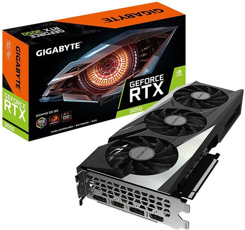 بطاقة عرض مرئي جيفورس RTX 3050 او سي 8 جيجا تتضمن 3 مراوح واندفورس 8 جيجابت جي دي دي ار 6 128 بت للالعاب من جيجابايت، طراز جي في -جي دي دي ار 6