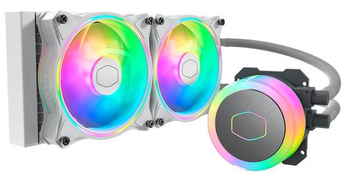 Cooler Master MasterLiquid ML240 Illusion White Edition CPU Liquid Cooler - AIO Water Cooling System, 2 x 120mm ARGB Halo Fans, 240mm Radiator, ARGB Controller Included - AMD and Intel Compatible