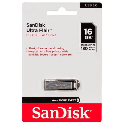  فلاش سانديسك الترا فلاير سعة 16 جيجا بايت ، USB 3.0 ، قراءة 130 ميجا بايت / ثانية