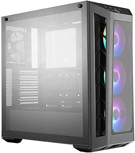 كولر ماستر ماستربوكس MB530P ATX ميد-تاور w / 3 زجاج مقسّى ، مداخل شبكية أمامية و 3 X 120 ملم مراوح RGB قابلة للتحكم مع وحدة تحكم ARGB