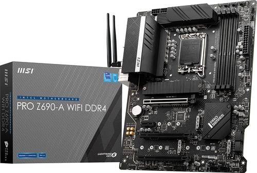 لوحة ام برو سيريز Z690-A من ام اس اي، لوحة ام بـ (WiFi 6E وDDR4 بمعالج انتل كور ATX جيل 12 ومنفذ ملحقات اضافية سريع 4 ومقبس LGA 1700 وسي اف اكس ومنافذ M.2