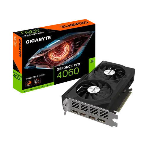 كرت شاشة  GIGABYTE RTX 4060 WINDFORCE OC 8G 2XFANS
