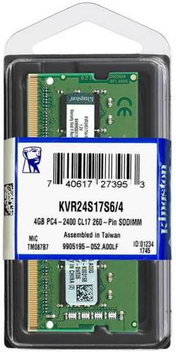 كينجستون 4 جيجا DDR4 PC4-2400 CL17 260-Pin ذاكرة لاب توب  جهاز محمول - KVR24S17S6 / 4