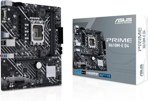 ASUS PRIME H610M-E D4 LGA 1700(Intel 12th Gen) mATX motherboard (PCIe 4.0, DDR4,2xM.2 slots,1Gb LAN,DisplayPort/HDMI/D-Sub, USB 3.2 Gen 1 ports, SATA 6 Gbps